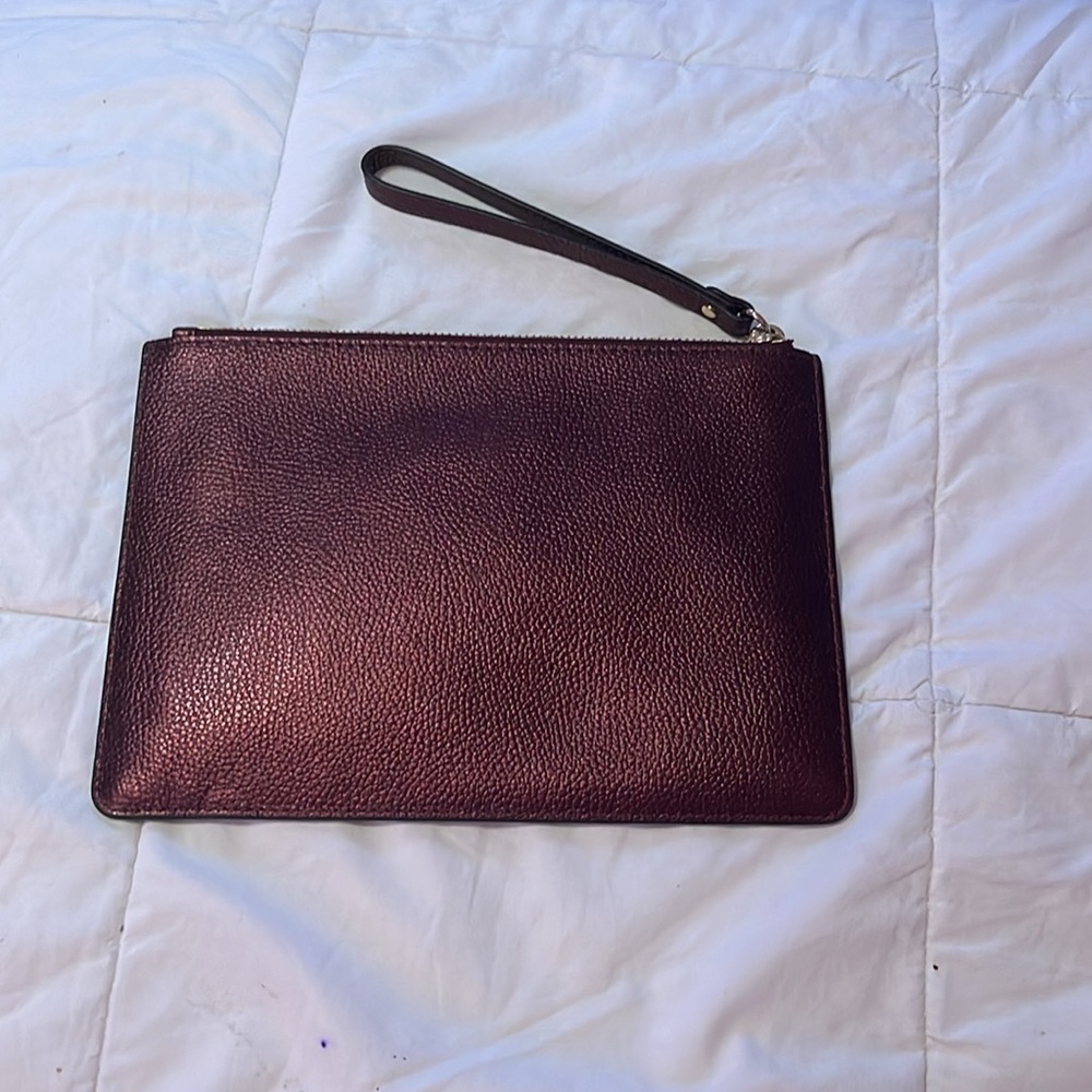 Michael Kors XL Adele Merlot Burgundy Wristlet - Picture 2 of 6